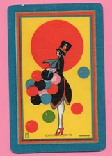 SWAP CARD SINGLE, Vintage, art deco lady " Carnival days"