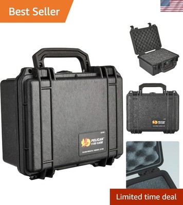 Multi-Purpose Black Hard Case with Foam - Compact & Lightweight Travel Solution