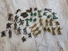 Vintage Lot of Vintage Military War Figures Green Dark Green Brown Random Mix