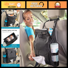 Car Trash Can  Tissue Holder - Leakproof Hanging Organizer with Side Pockets