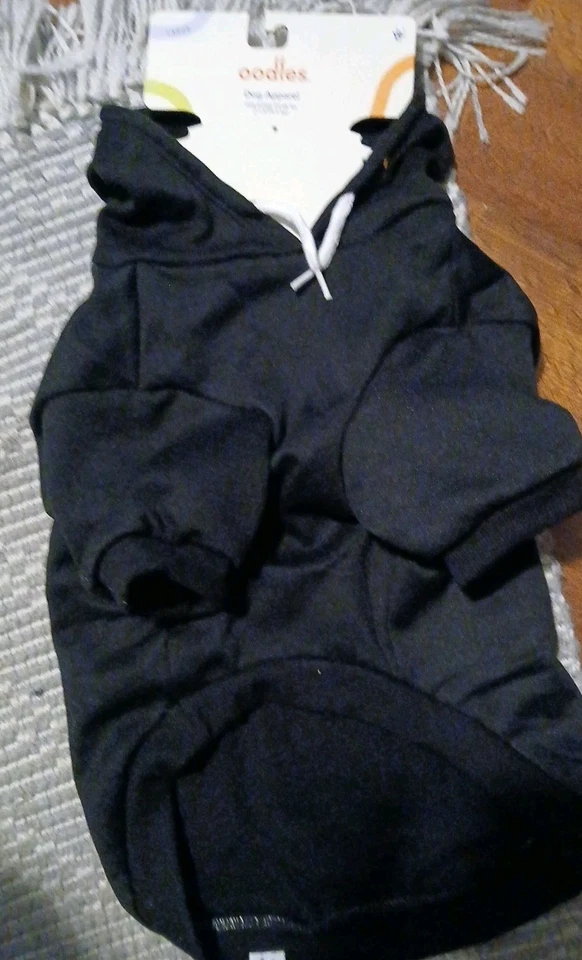 Club de cachorros grande negro fresco con capucha ropa para perro Foto 2 de 2