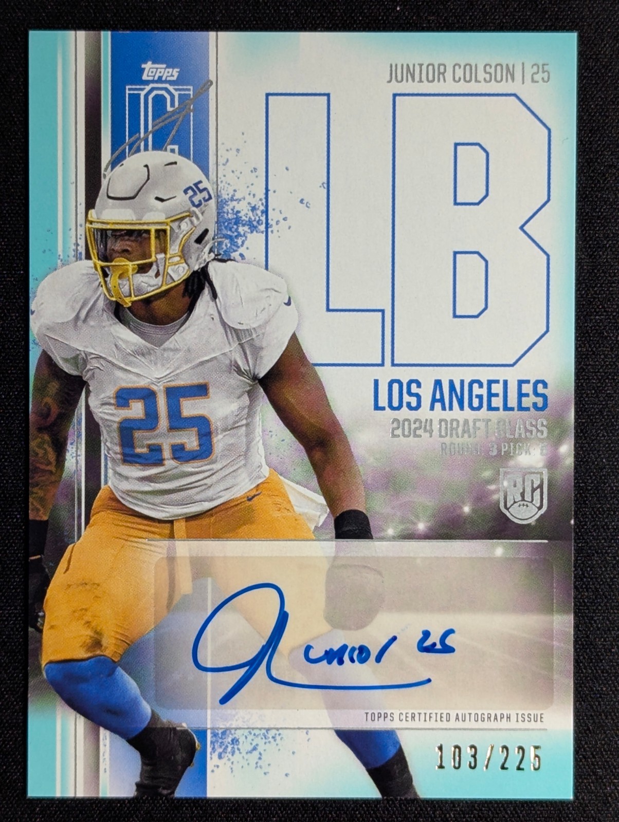 Junior Colson Topps Signature Class Rookie Class Autograph Variation #RCAJC Teal