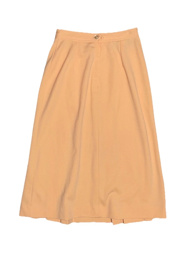 Falda midi vintage icónica Givenchy deportiva preppy naranja plisada logotipo bordado Foto 4 de 4