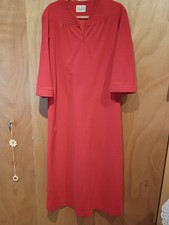 Vtg 1980s Vanity Fair Long Red Velour Zip Robe Pockets Sz M -EUC