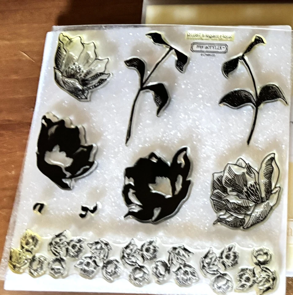 2 CTMH D1087 ELEGANTE FLORAL Y B1587 ZESTY BEST ~ Rosas Salvajes, Borde Rosa Foto 2 de 3