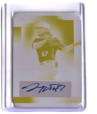 2023 Leaf Vivid #BA-TW2 Tommy White Base Auto Printing Plates Yellow
