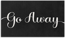 Go Away Door Mat, 17 X 30 Inch Funny Black Welcome Doormat Decorative
