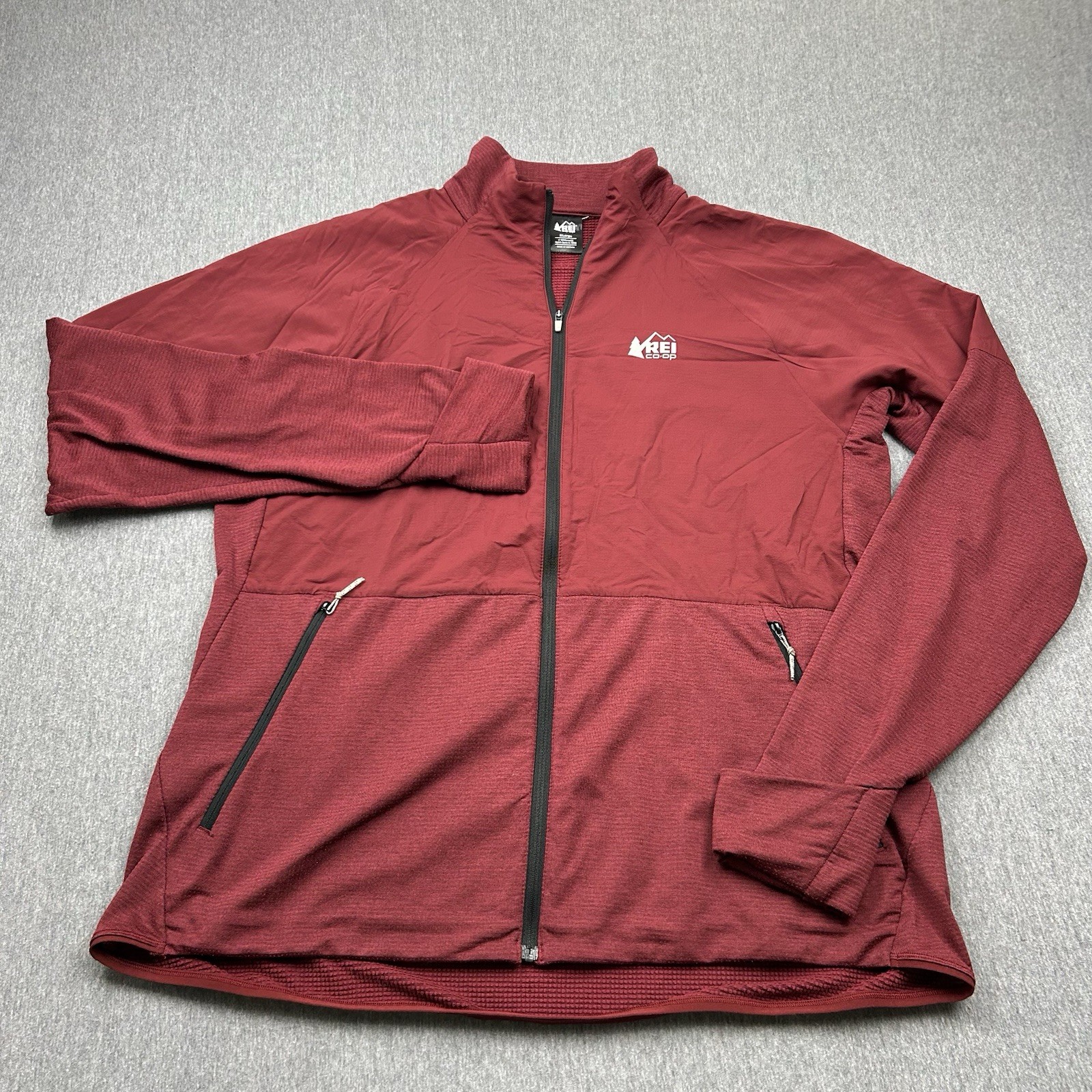 REI Full Zip Softshell Red Jacket Zip Pockets Men… - image 2