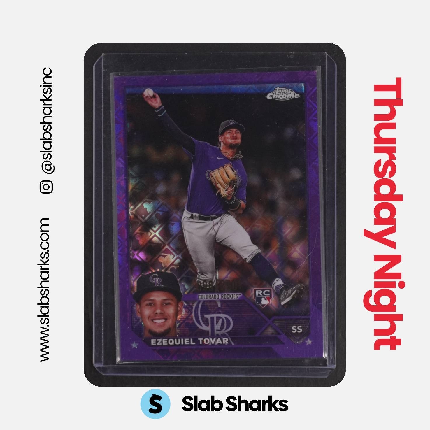 2023 TOPPS CHROME LOGOFRACTOR #106 EZEQUIEL TOVAR PURPLE REFRACTOR ROOKIE /250