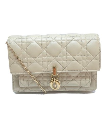 Christian Dior Daily Chain Pouch Beige Women's Used From Japan