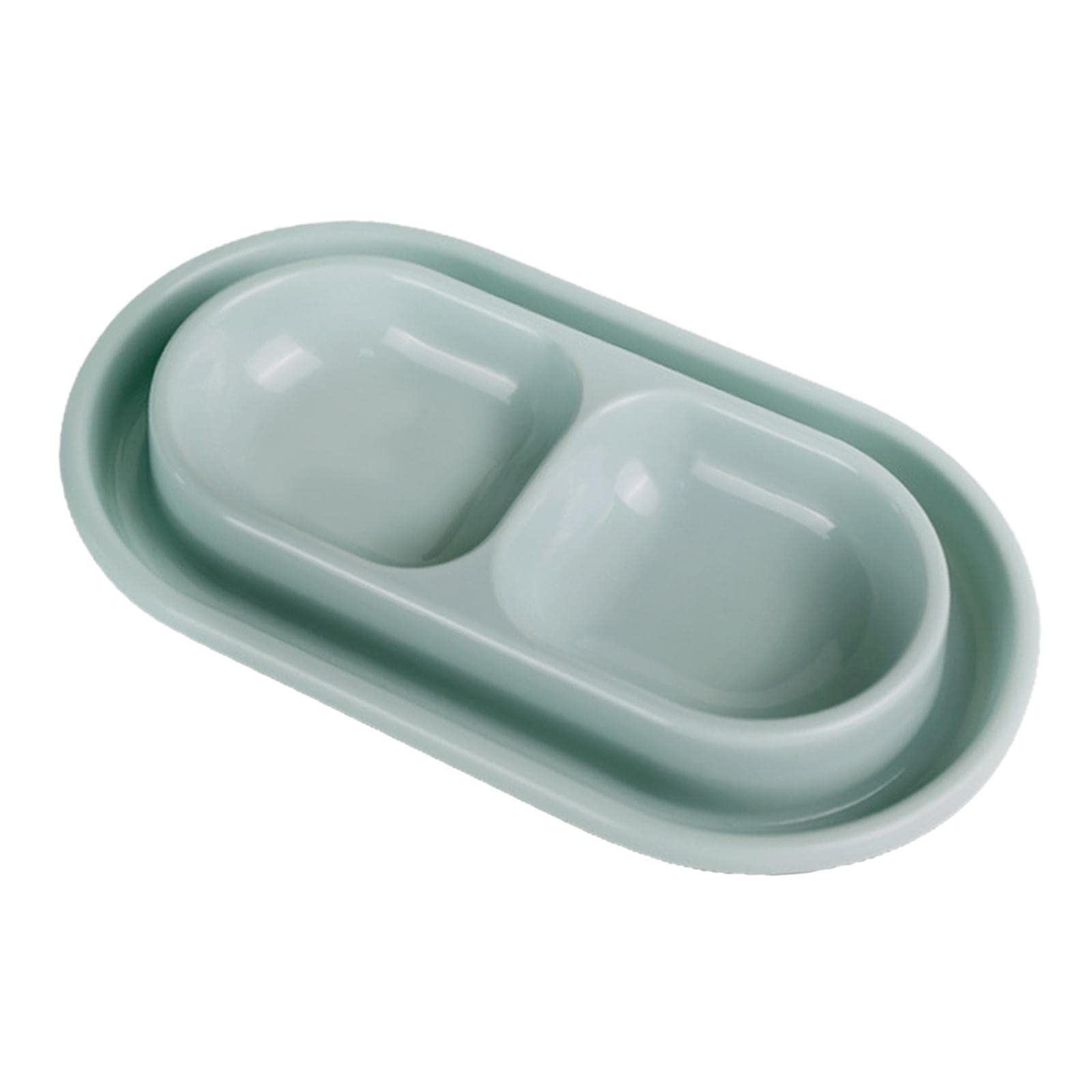 And Water Bowl Set Double Pet Feeding Station Small Gray Easy Clean