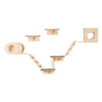 Kletterwand Katzen Wandliege Katzenliege Katzenbett Katzenregal 7Er-Set