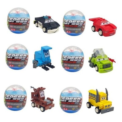 Anditoy 6 Pack Easter Eggs with Vehicle Building Block Toys Inside for Kids 