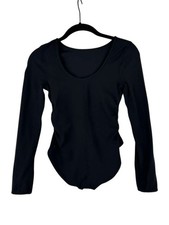 Ivivva by Lululemon Girls Size 12 Lululemon Long Sleeve Ruched Bodysuit Black