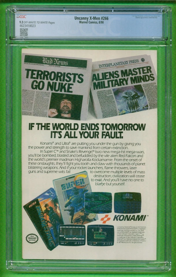 UNCANNY X-MEN #266 casi nuevo- CGC 9.2 MARVEL COMICS 1990 1er Gambito 25-755 Foto 2 de 2