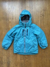 L.L.Bean Kids Winter Jacket Turquoise Blue Fleece Lined Hood Size Medium 5-6