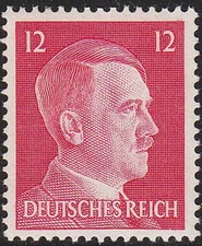 Stamp Germany Mi 827 Sc B513 1942 WW2 3rd Reich Hitler Head War MNH
