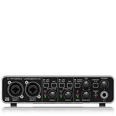 Behringer UMC204HD Audiophile 2x4, 24-Bit/192 kHz USB Audio/MIDI Interface with