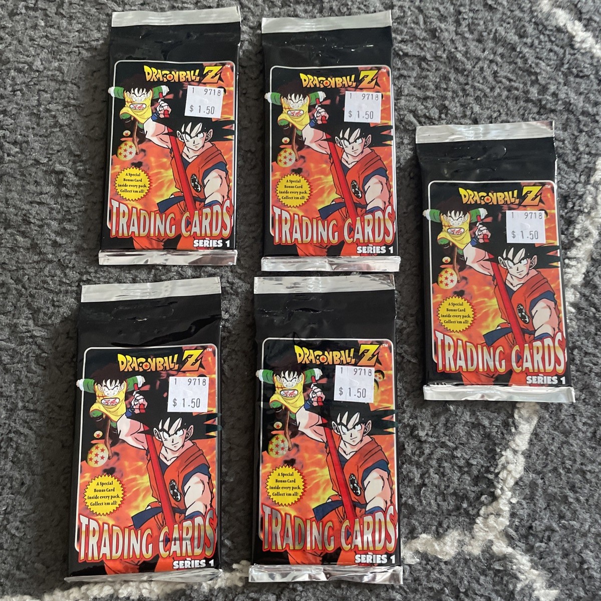 Dragonball Z 1999 Series 1 Trading Card Unopened 5 Packs