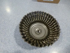 Prostar By Linde Knot Wire Cup Brush, 6" Brush Diameter, 0.025" Steel Fill
