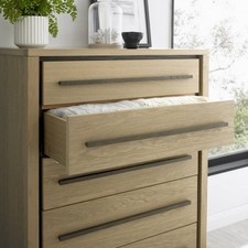 Bentley Designs Rimini Aged Oak & Weathered Oak 5 Drawer Chest RRP £849