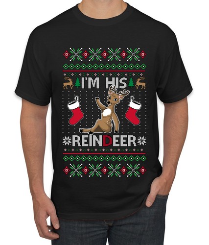 I'm His Reindeer Couples Matching Ugly Christmas Men's T-Shirt