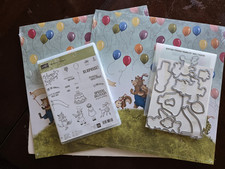 Stampin Up Birthday Delivery Stamp Set And Birthday Friends Fremelits Dies w/DSP
