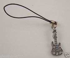 Guitar rocker cell phone or purse charm clear Crystal