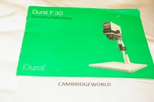 DURST F30 ENLARGER INSTRUCTION MANUAL GUIDE BOOK ORIGINAL GENUINE