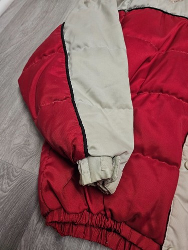 Vintage 90s Y2K Fubu Down Racing Puffer Jacket Streetwear XL/XXL Red/Gray Hooded - Picture 4 of 23