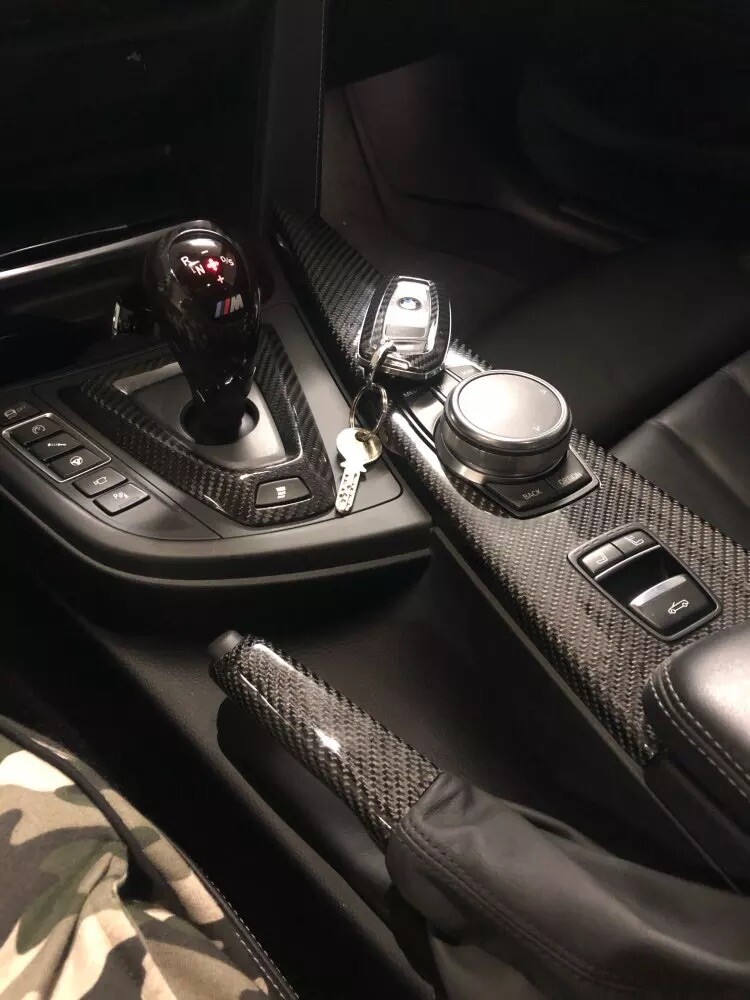 Carbon Interior Gear Knob &Hand Brake & Surround Fits LHD BMW M4 F82 M5 F83 F10