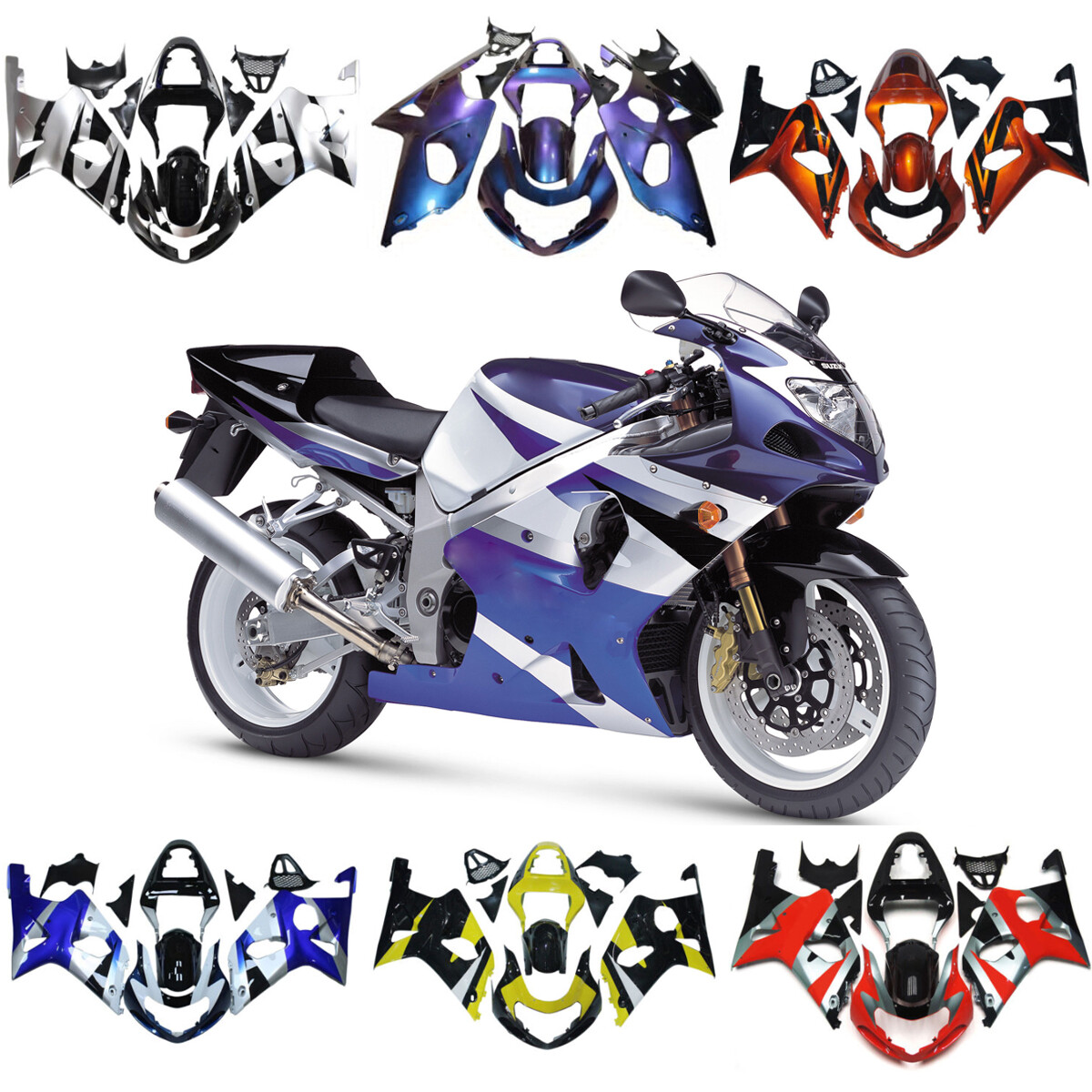 ABS Plastic Bodywork For Suzuki GSXR1000 2000 2001 2002 gsx-r1000 Fairings Cowls