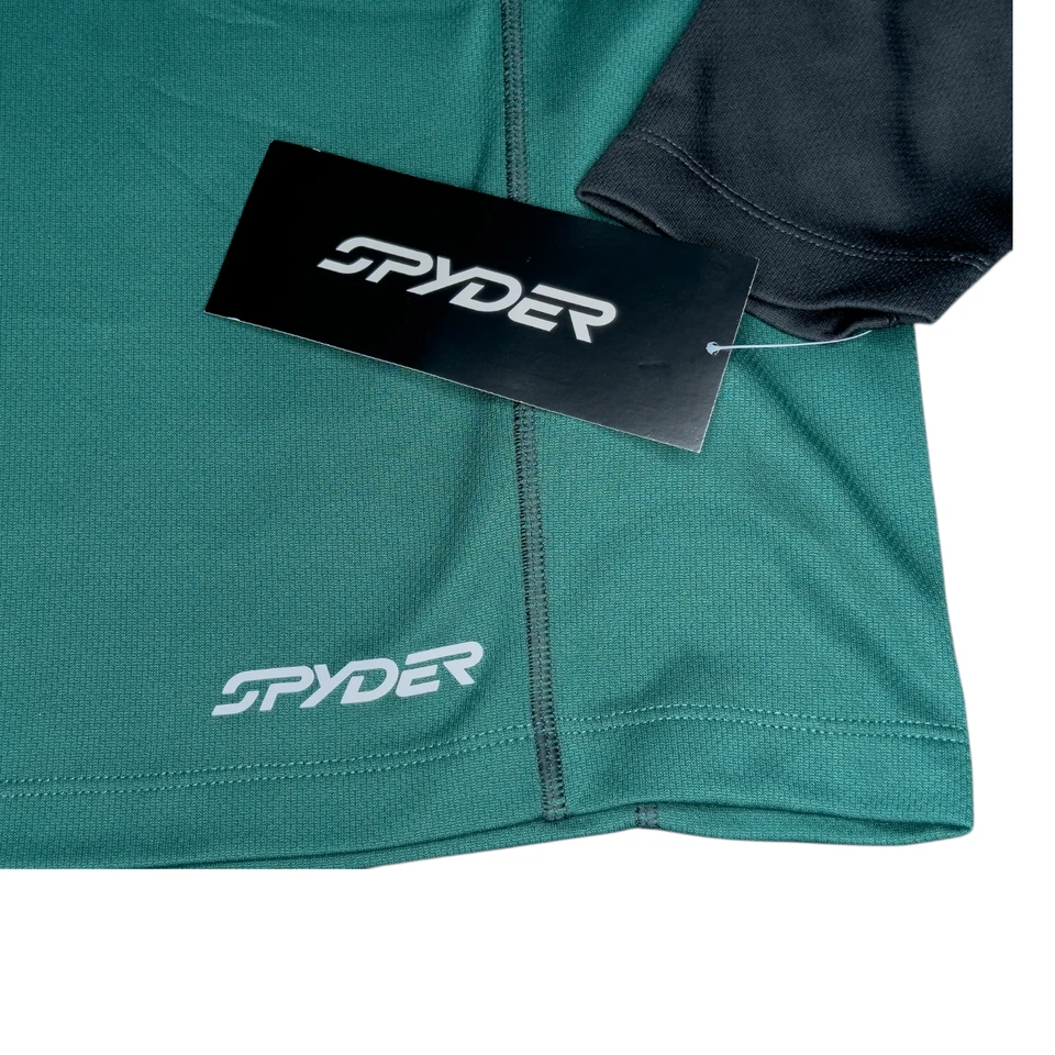 Spyder Charger Masculino XL 1/2 Meio Zíper Esqui Snowboard Baselayer Verde Cipreste Novo com etiquetas - Imagem 4 de 4