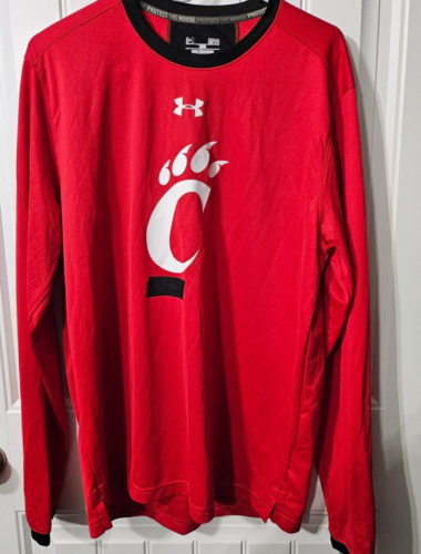 Under Armour Cincinnati Bearcats Shirt Men's Large Long Sleeve Red Lightweight