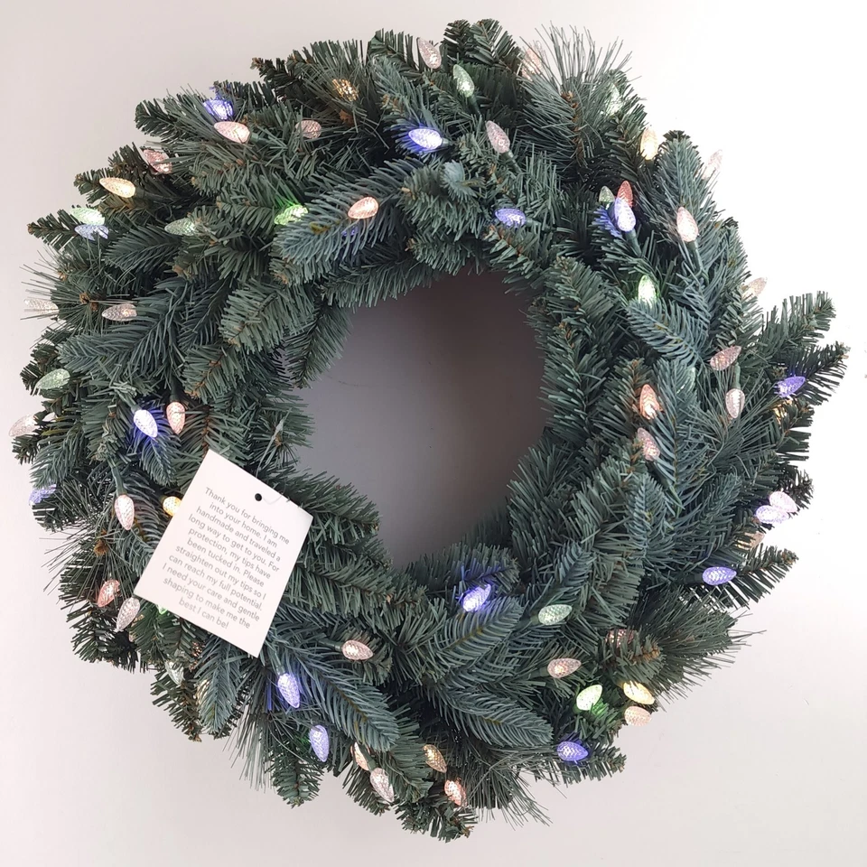 Bethlehem Lights 24" Overlit Wreath with 3-in-1 LEDs Blue Spruce  H425672 - Image 4 of 4