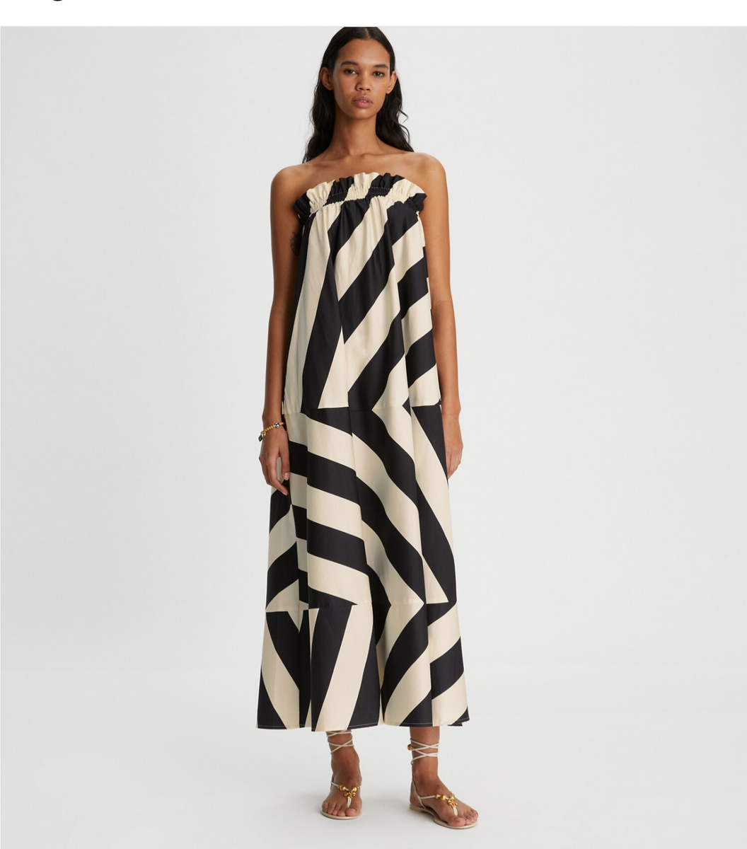 【送料 関税込】Tory Burch Cutout maxi dress Tory Burch Striped Cutout Sweetheart Midi Dress | Neiman Marcus