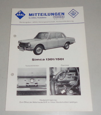 Service message Aral Simca 1301/1501 from 07/1967