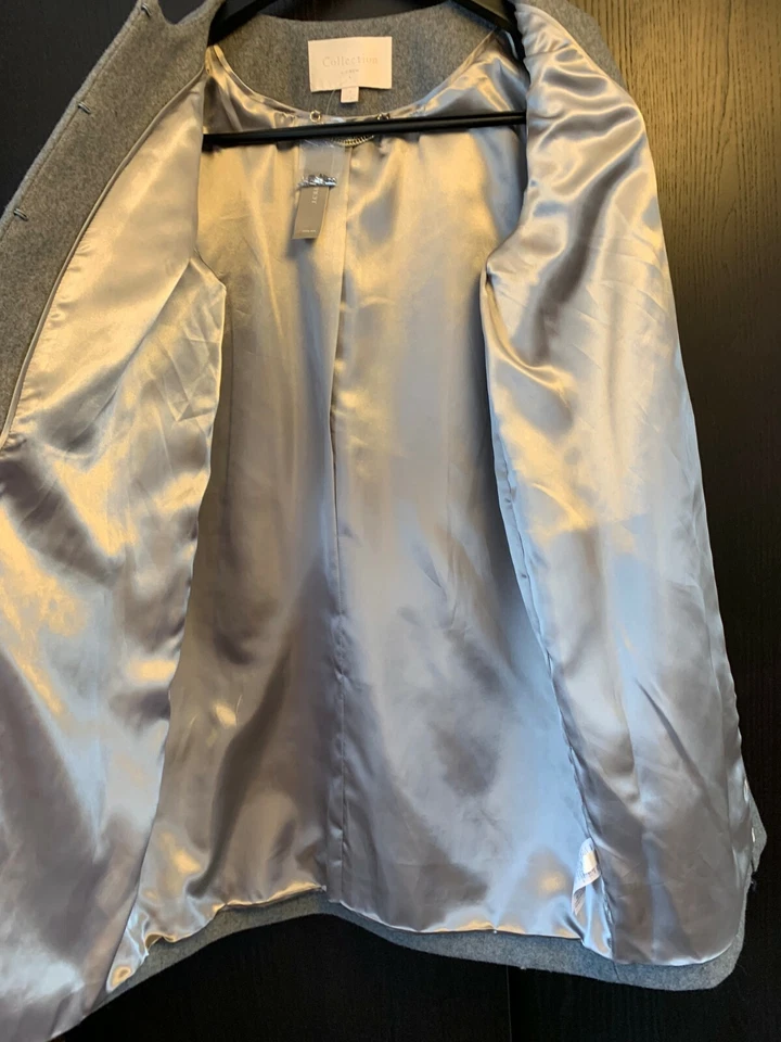 WOMEN Collection Cocoon Coat Embellished Italian Wool melton US 4 UK 8 - Image 3 of 4