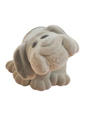 VTG Pound Puppy Dog Plastic 80s Velvet Sitting Collectible Flocked 3" FLAW