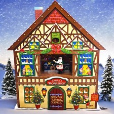 Mr Christmas Santas Workshop Advent House Calendar Animated Musical HTF NEW