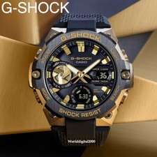 Casio G-Shock GST-B400GB-1A9 Gold Black Resin-Black-Tough Solar Radio Bluetooth