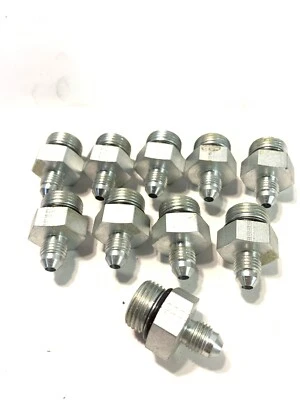 EATON DANFOSS QTY-10 Straight Connector Adapter 4-Male JIC x 8-O-Ring Boss Eaton 202702-8-4