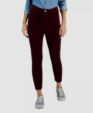 79 Tommy Hilfiger Women's Red Corduroy Skinny Ankle Pants Size 10