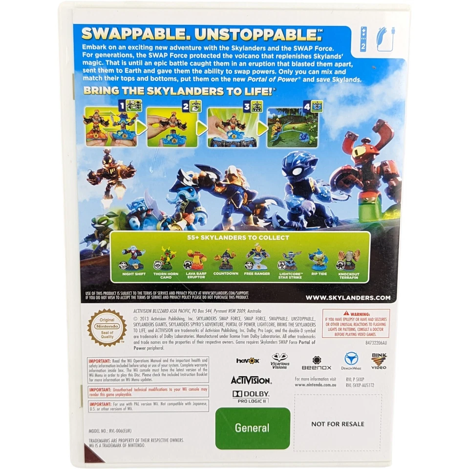 Skylanders Game Bundle Nintendo Wii Swap Force + Portal of Power Lote Kit Foto 3 de 4