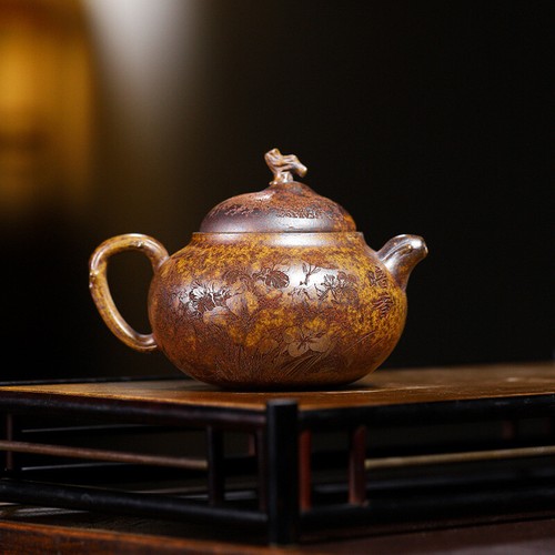 Yixing Teapot 280cc Handmade Dark Fragrance Gourd Teapot Kung Fu Tea Set - Picture 3 of 9