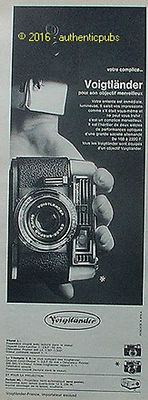 REKLAME VOIGTLÄNDER KAMERA VITORET VITOMATIC PERKEO VON 1966 FRANZÖSISCHE ANZEIGE