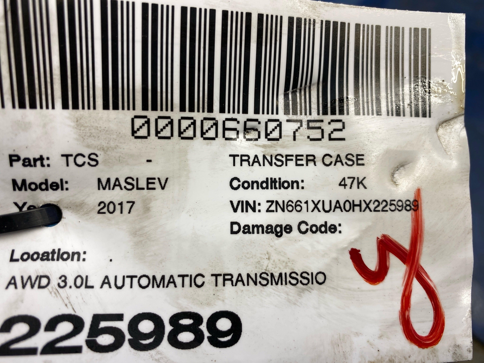 2017-2024 MASERATI LEVANTE AWD 3.0L AUTO TRANSMISSION TRANSFER CASE ASSEMBLY 47K