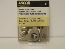 Ancor 242247 Marine Grade Electrical Heavy Duty Tinned Copper Lugs 6 gauge 1/2"