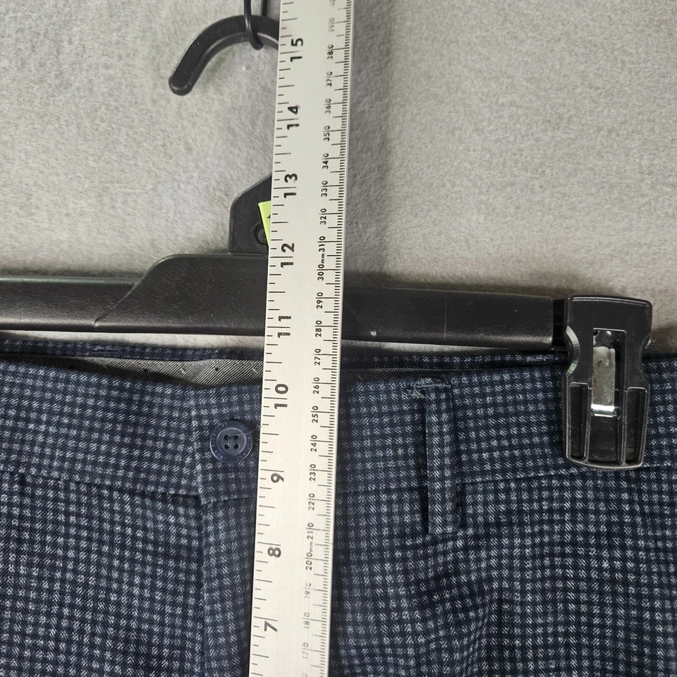 Jack Nicklaus 高尔夫裤男式 31x31 标签 32x32 蓝色格子平底休闲 — 第 3/4 张图片