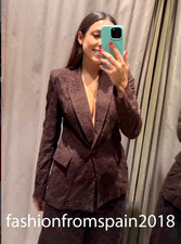 ZARA NEW WOMAN STRAIGHT BLAZER EMBROIDERED PERFORATED SHOULDER PADS 2468/930/700